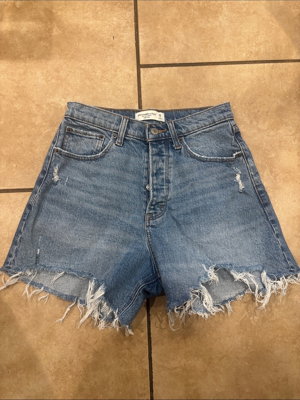 Abercrombie The Dad Short High Rise Curve Love Denim Shorts